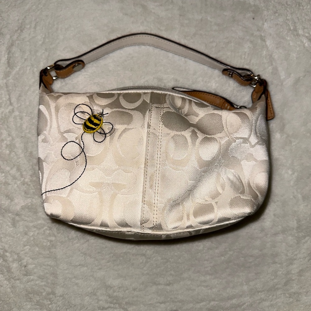 Coach White and Tan mini bumblebee Women's Bag